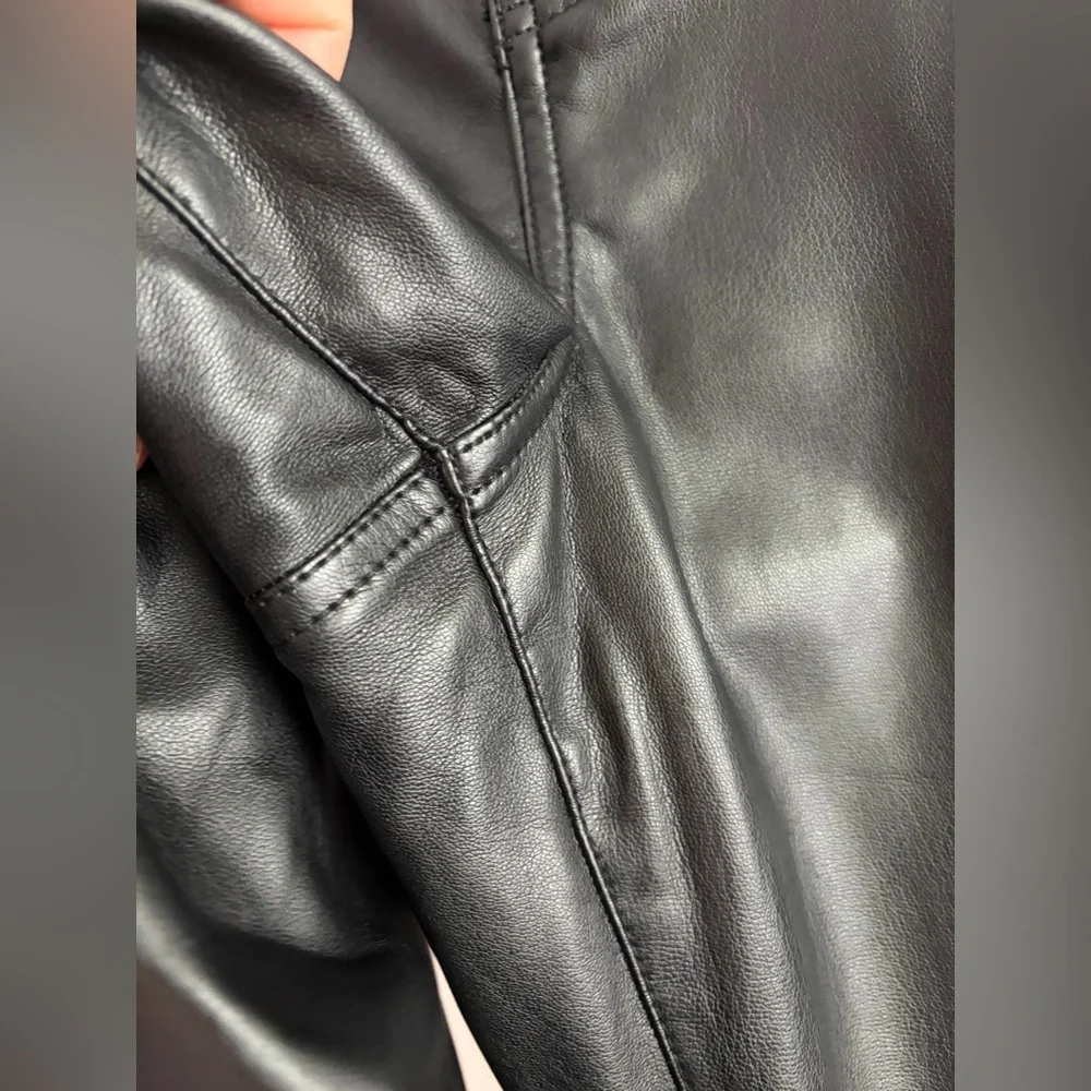 Liverpool Black Faux Leather Wide Leg Pants